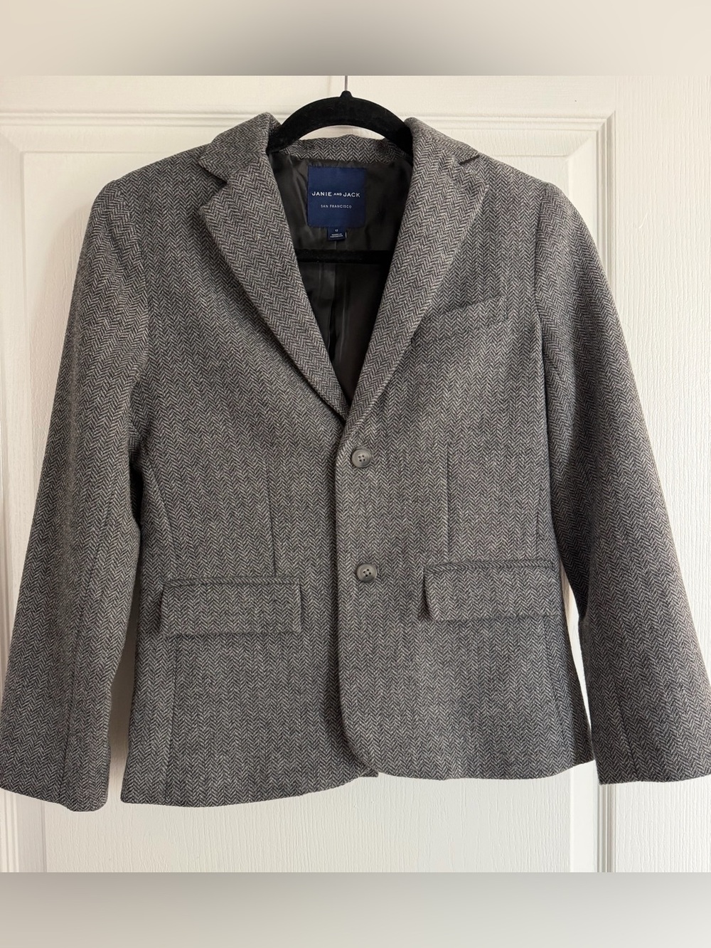 💖2 pieces of Janie and Jack Blazer and Pant: Grey Herringbone
